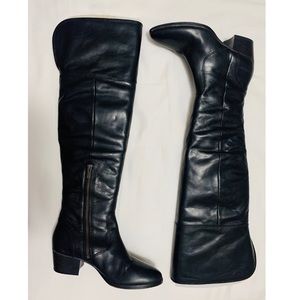 FRYE over the knee OTK black leather boots